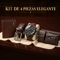 Combo reloj cuero P4